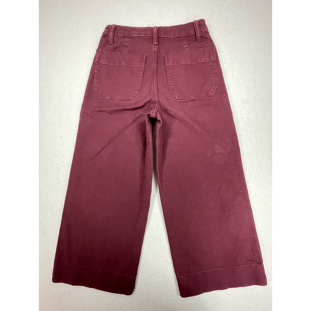 Madewell Jeans Womens‎ 24P Burgundy Cotton Stretch Full Length Slim Fit Emmett